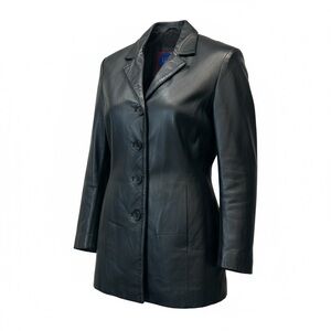 Lobo Lobi Elegant Black Leather Jacket for Women